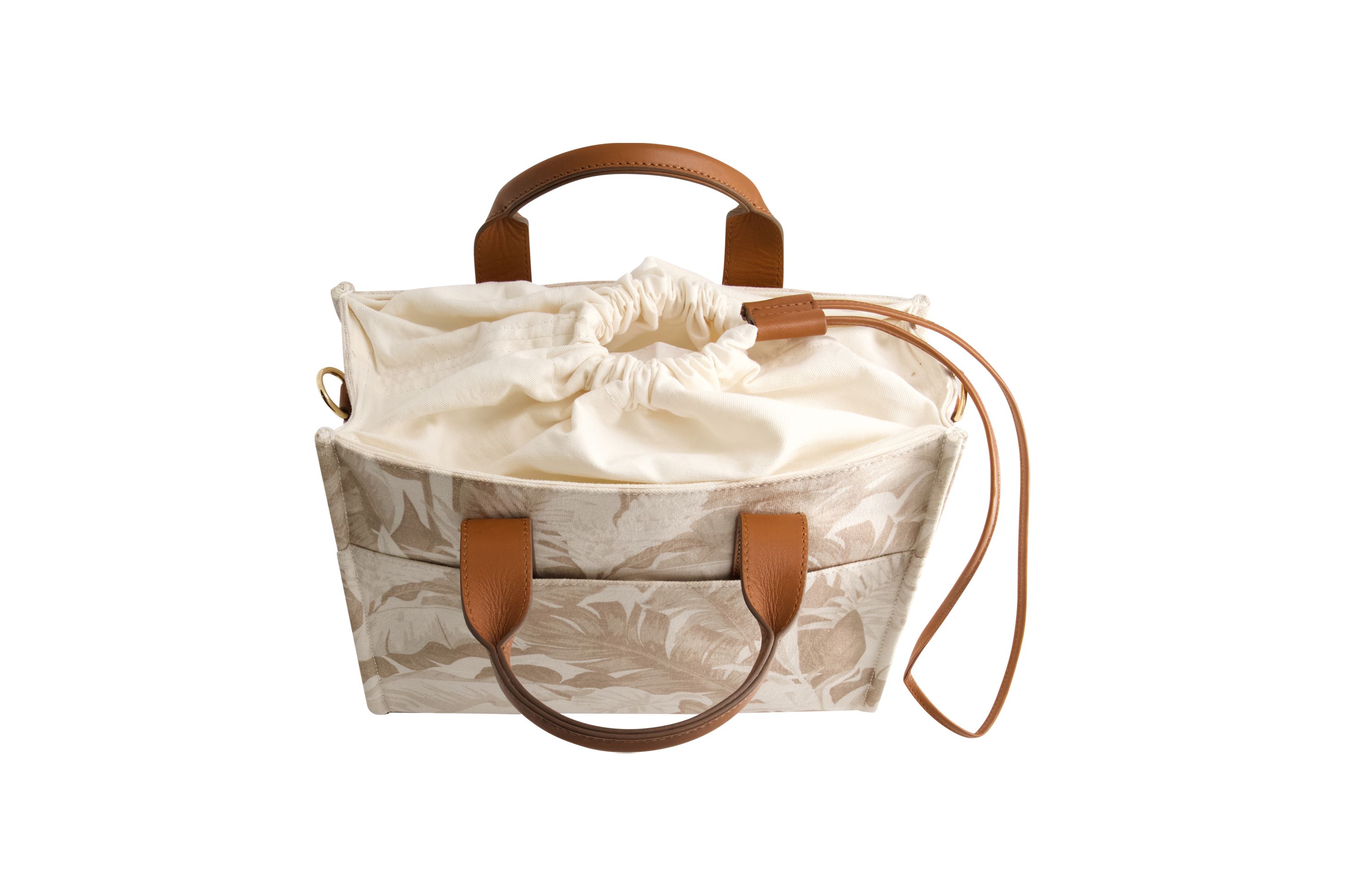 Tommy Bahama Leather Trim Medium Floral Tote