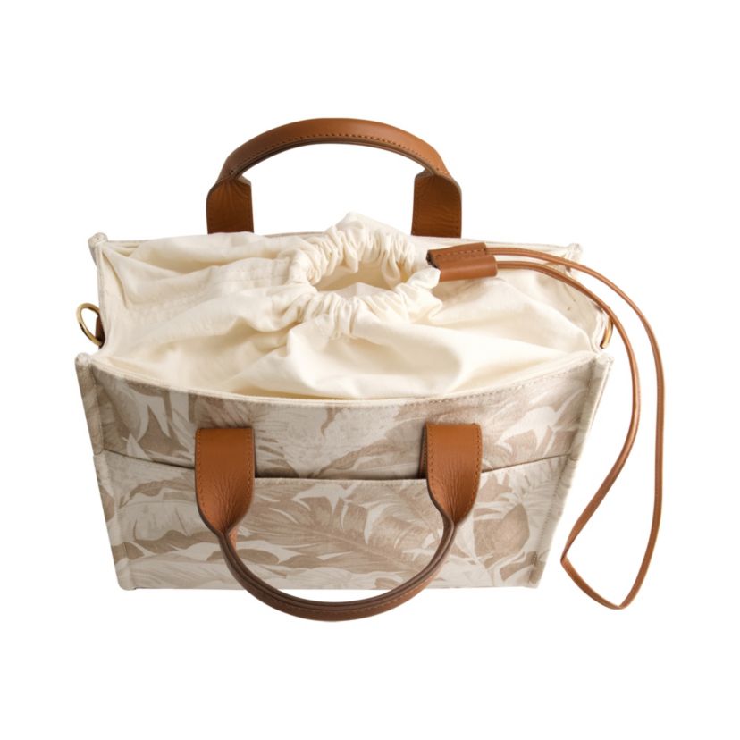 Tommy Bahama Leather Trim Medium Floral Tote