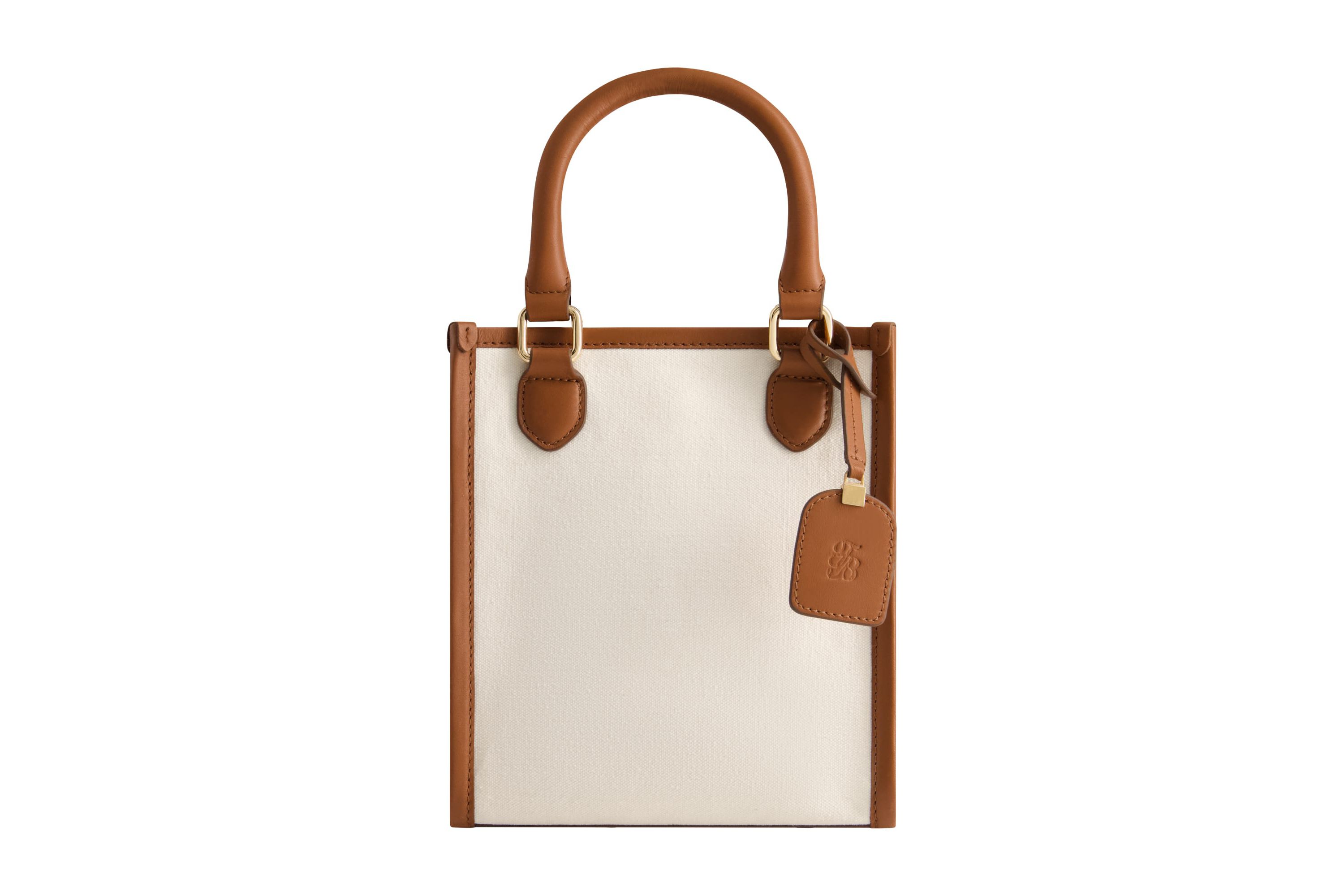 Tommy Bahama Solid Canvas North South Tote with Leather Trim