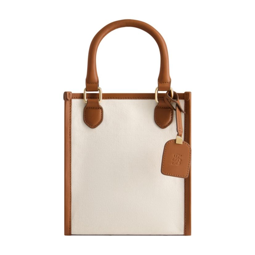 Tommy Bahama Solid Canvas North South Tote with Leather Trim