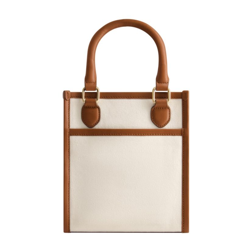 Tommy Bahama Solid Canvas North South Tote with Leather Trim