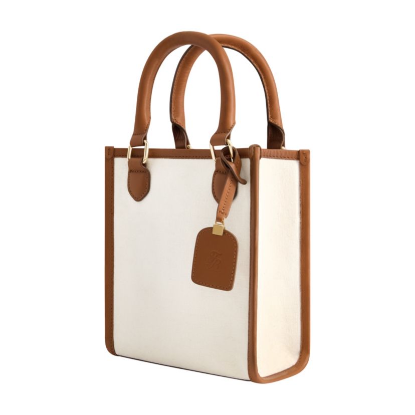 Tommy Bahama Solid Canvas North South Tote with Leather Trim