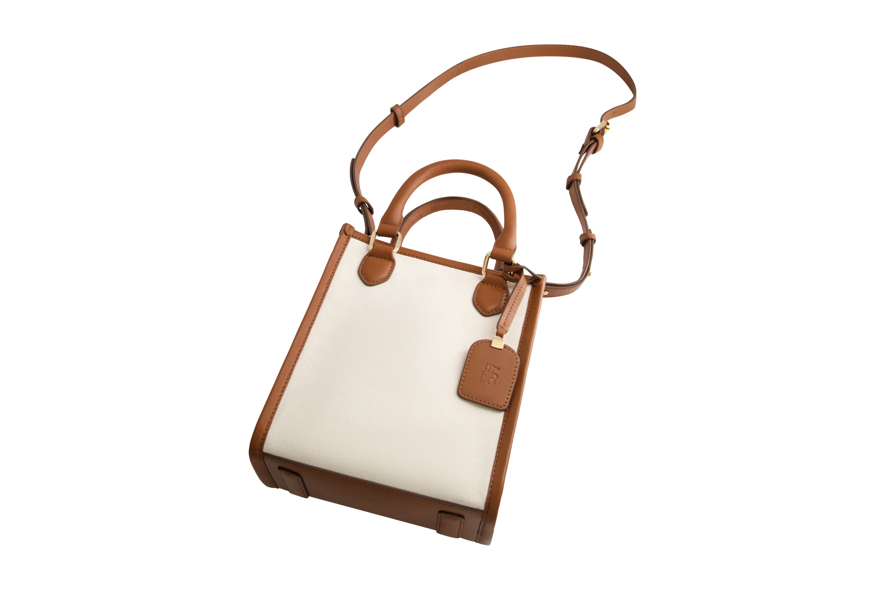Tommy Bahama Solid Canvas North South Tote with Leather Trim