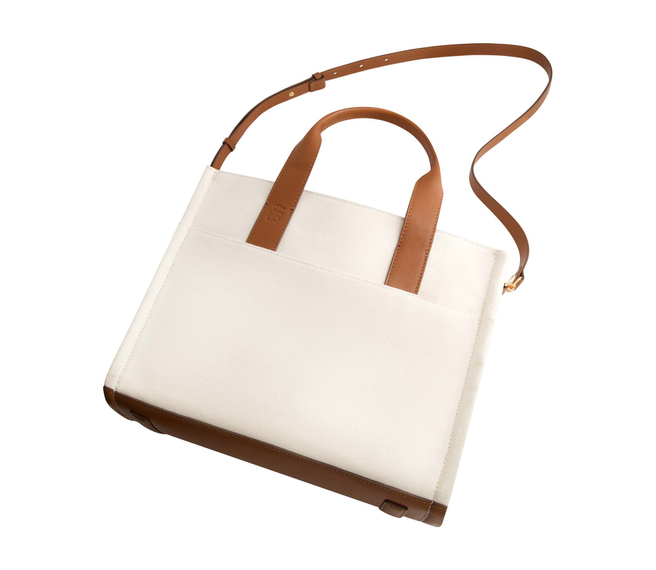 Tommy Bahama Solid Canvas Medium Tote with Leather Trim