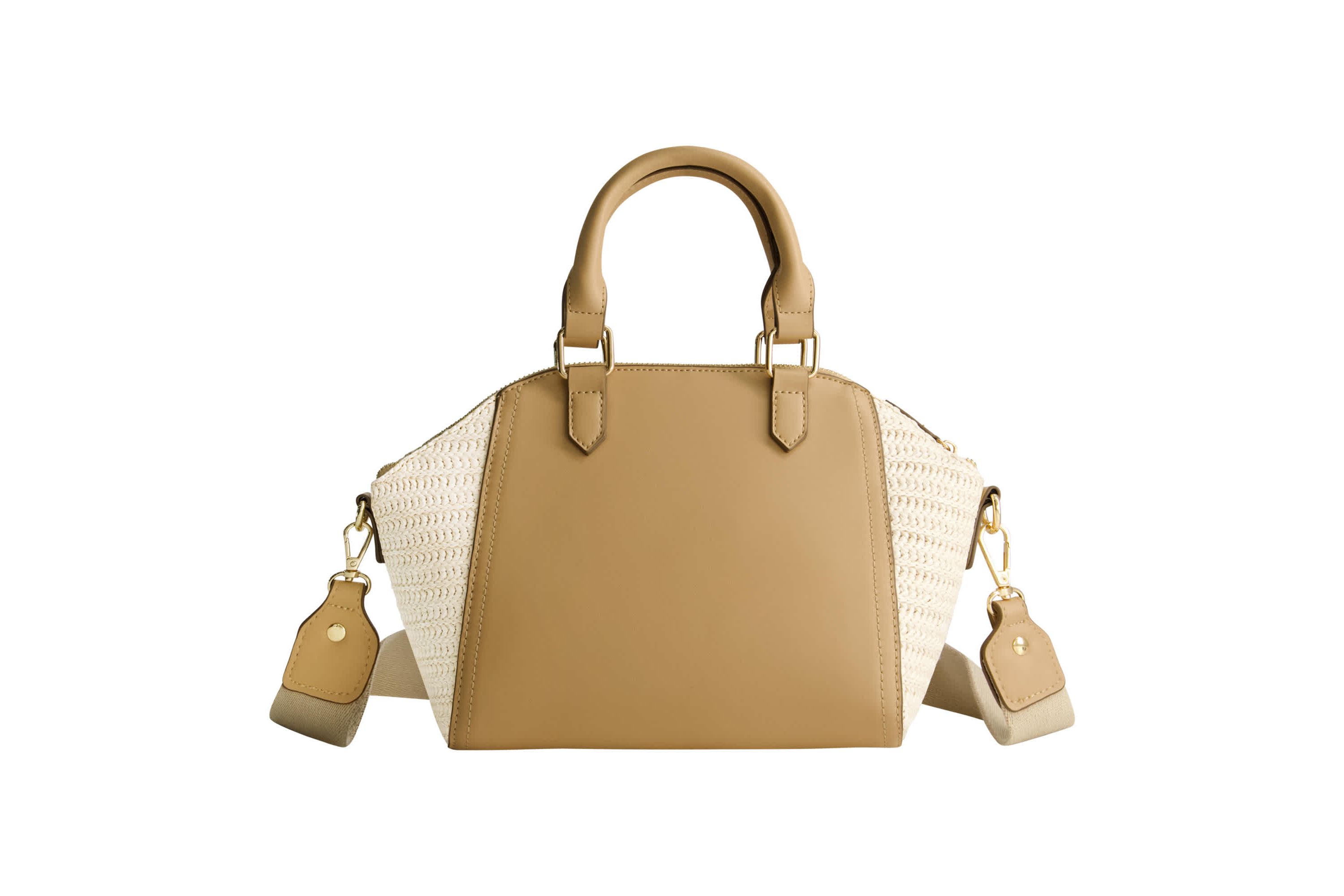 Tommy Bahama Large Satchel with Debossed Logo and Straw Accents