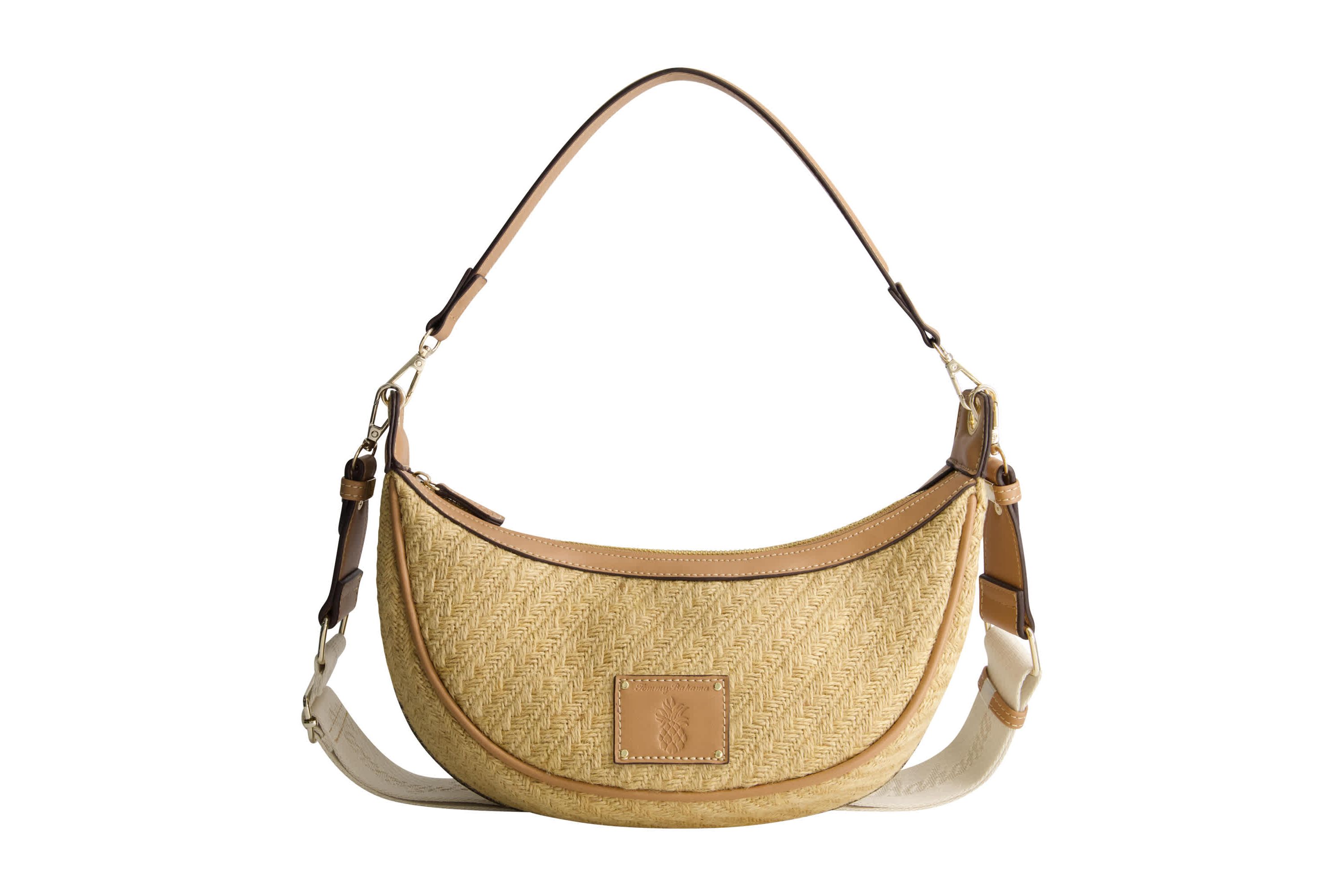 Tommy Bahama Raffia Crescent Hobo Bag
