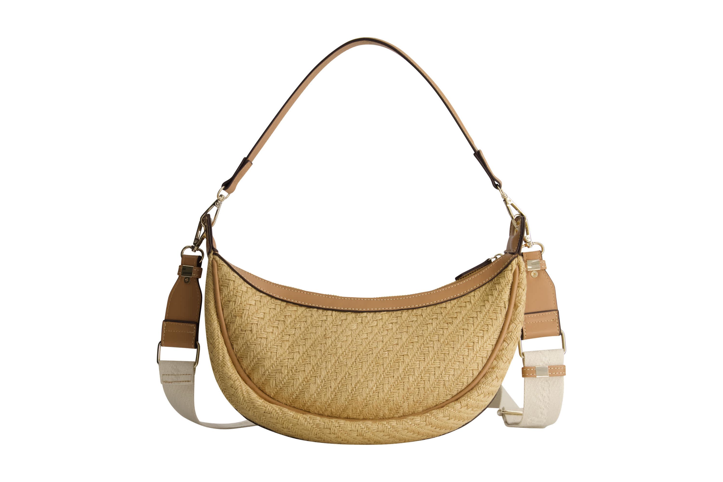 Tommy Bahama Raffia Crescent Hobo Bag