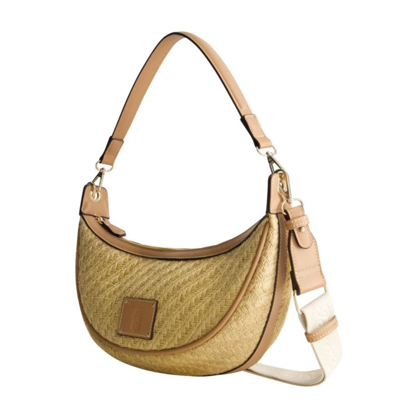 Tommy Bahama Raffia Crescent Hobo Bag