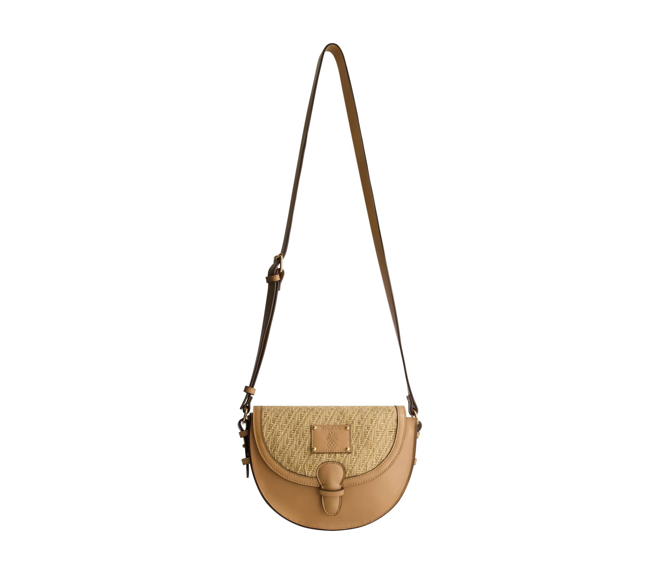 Tommy Bahama Raffia/PU Crossbody Flap Bag