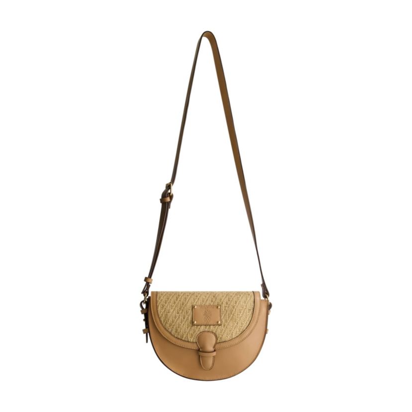 Tommy Bahama Raffia/PU Crossbody Flap Bag
