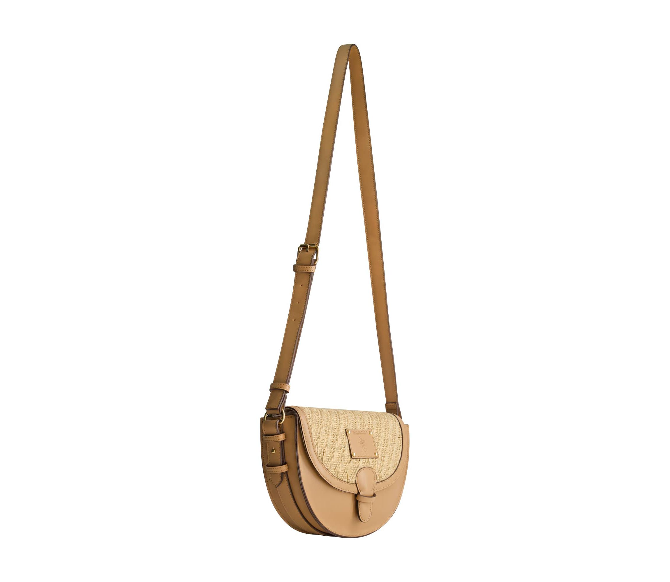 Tommy Bahama Raffia/PU Crossbody Flap Bag