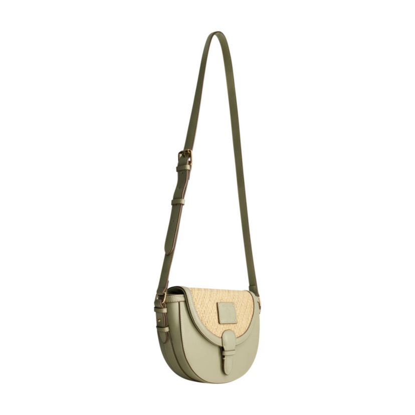 Tommy Bahama Raffia/PU Crossbody Flap Bag