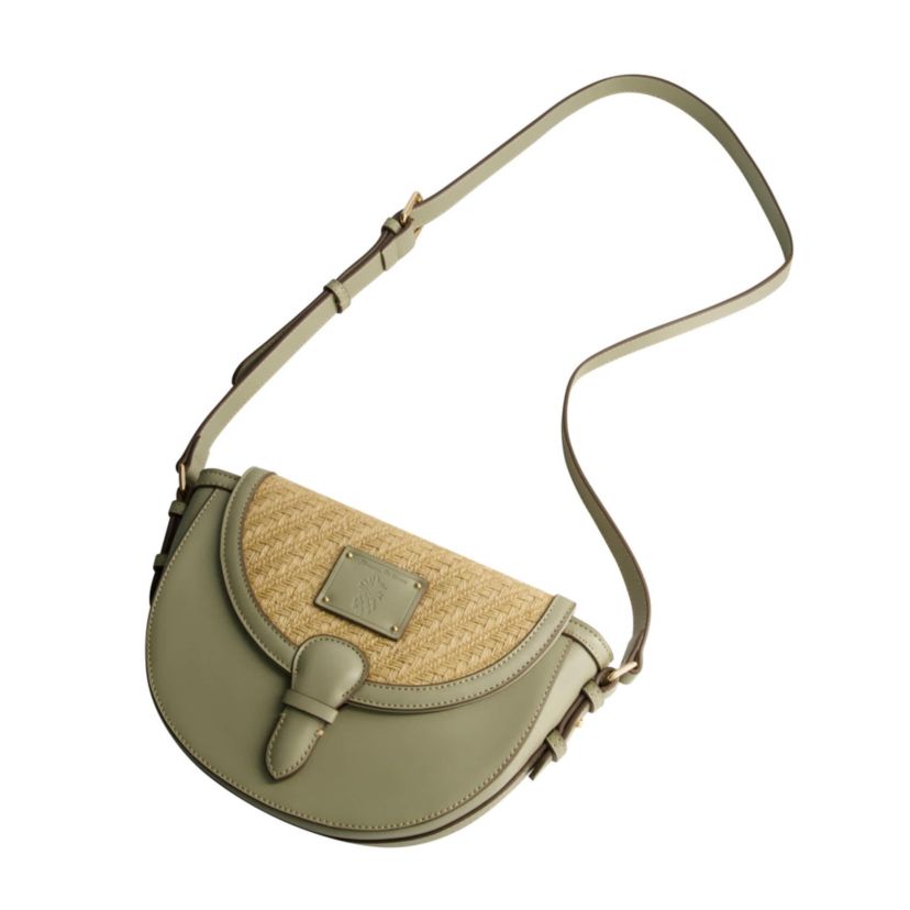 Tommy Bahama Raffia/PU Crossbody Flap Bag