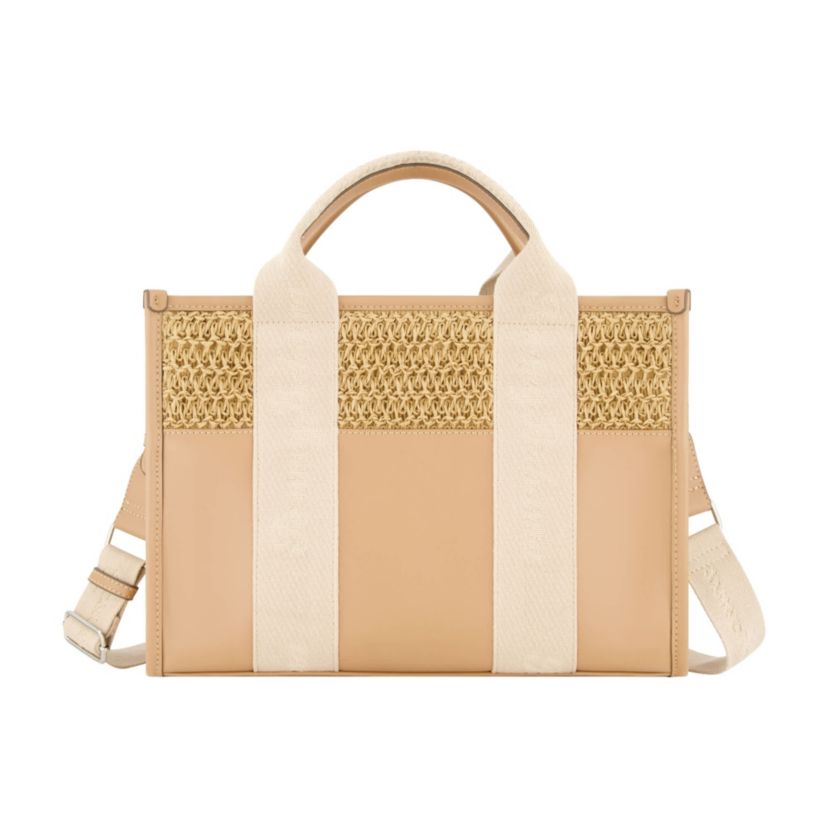 Tommy Bahama Raffia/PU Logo Webbing Modern Tote
