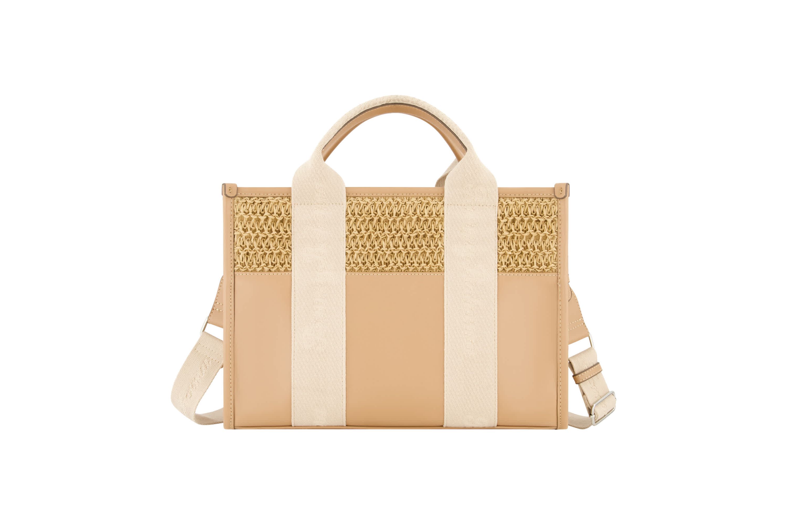 Tommy Bahama Raffia/PU Logo Webbing Modern Tote