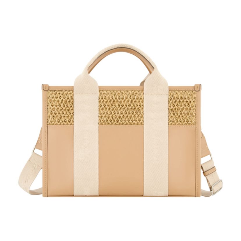 Tommy Bahama Raffia/PU Logo Webbing Modern Tote