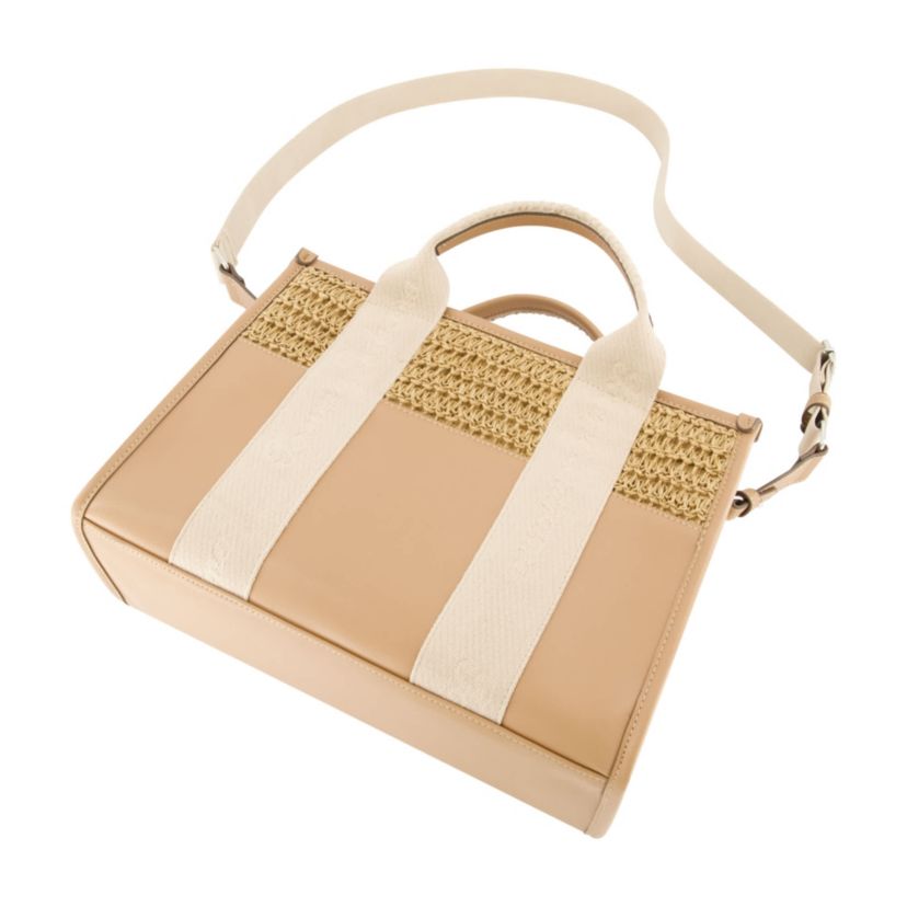 Tommy Bahama Raffia/PU Logo Webbing Modern Tote