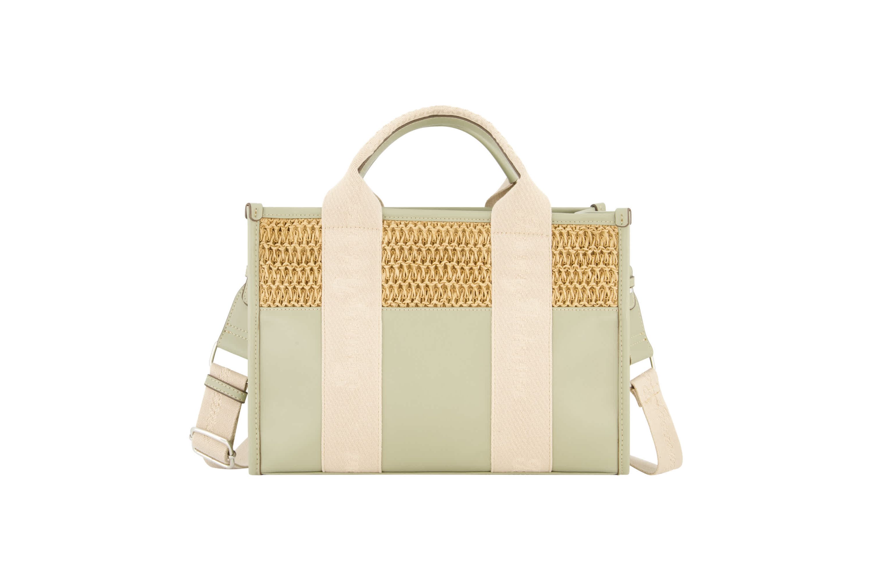Tommy Bahama Raffia/PU Logo Webbing Modern Tote