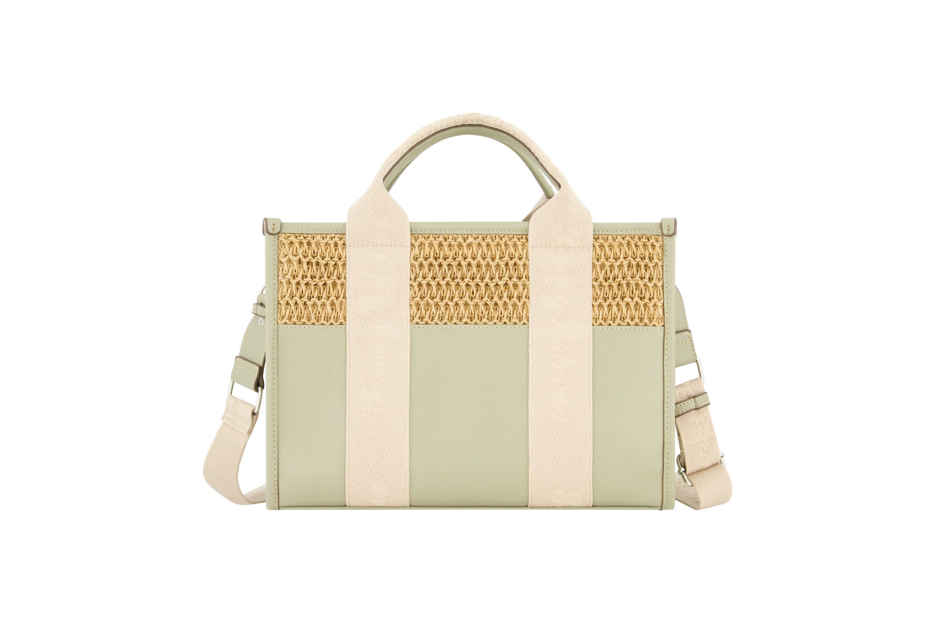 Tommy Bahama Raffia/PU Logo Webbing Modern Tote