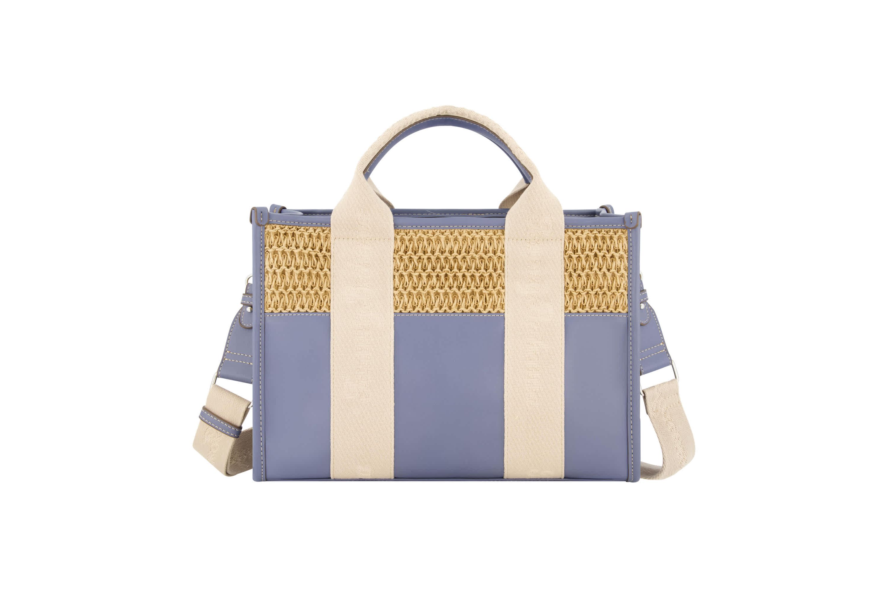 Tommy Bahama Raffia/PU Logo Webbing Modern Tote
