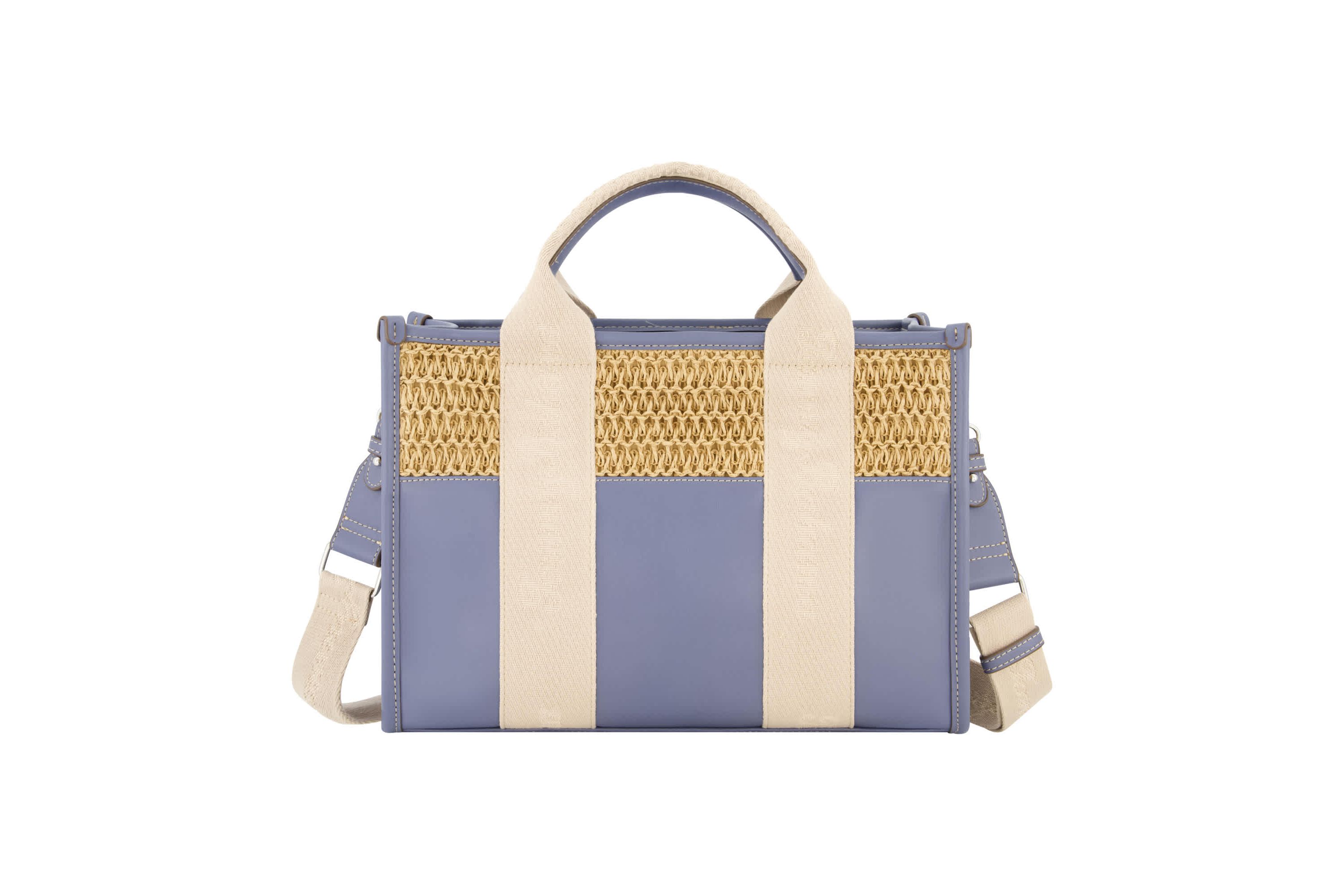 Tommy Bahama Raffia/PU Logo Webbing Modern Tote