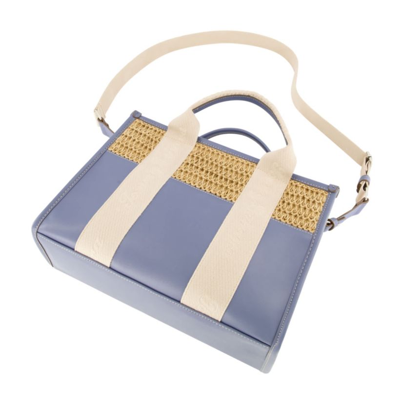 Tommy Bahama Raffia/PU Logo Webbing Modern Tote