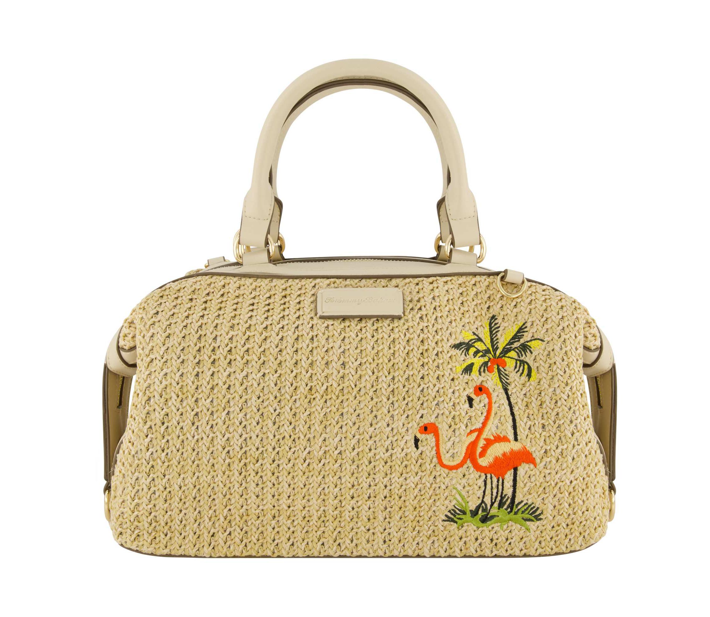 Tommy Bahama Flamingo Embroidery Satchel