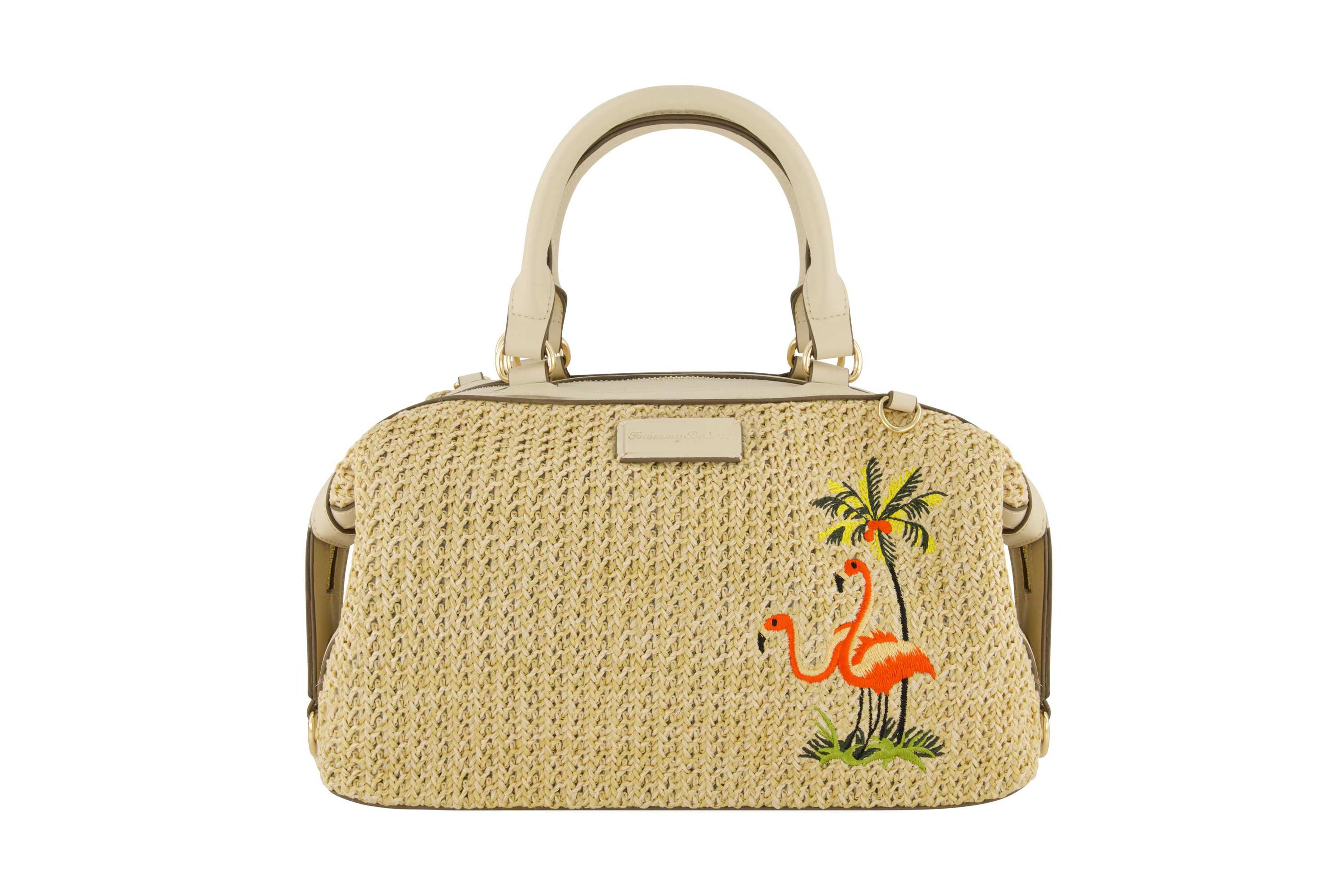 Tommy Bahama Flamingo Embroidery Satchel
