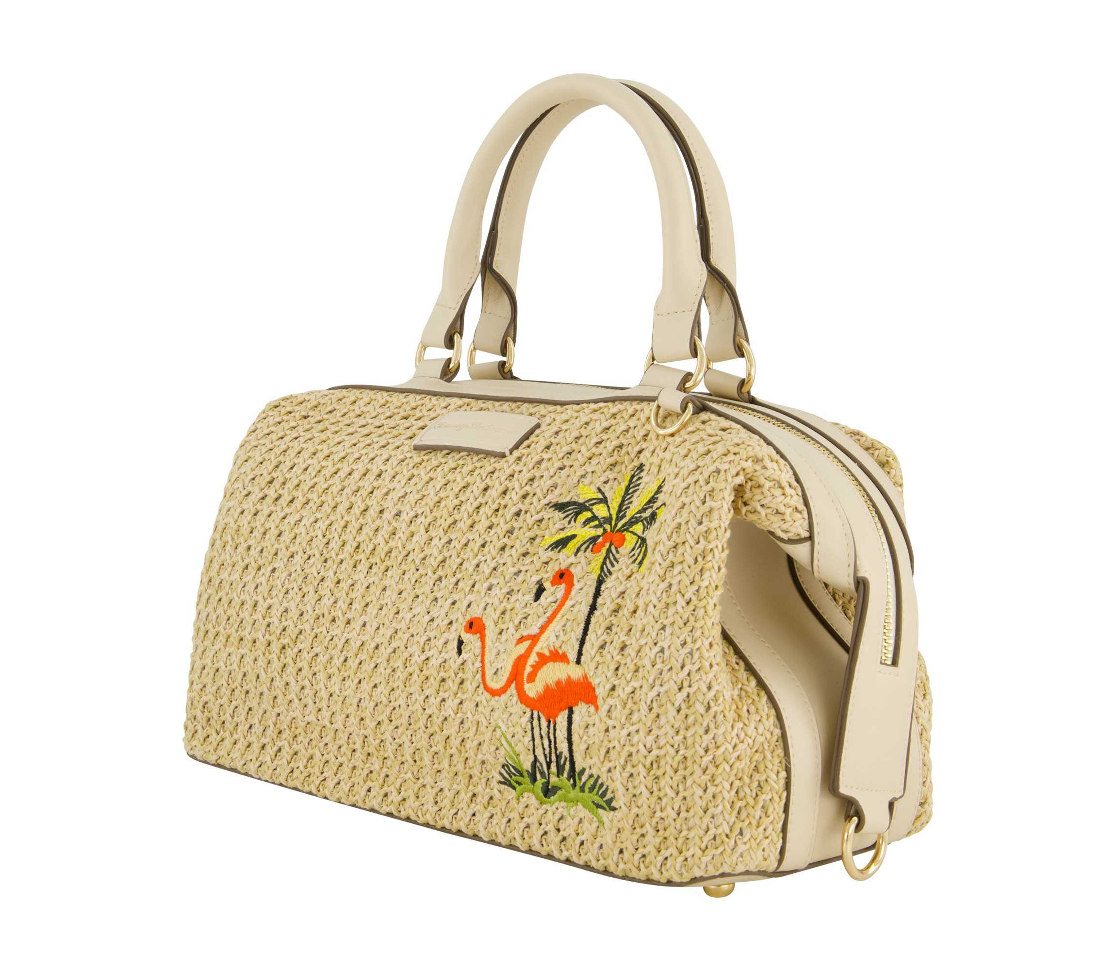 Tommy Bahama Flamingo Embroidery Satchel