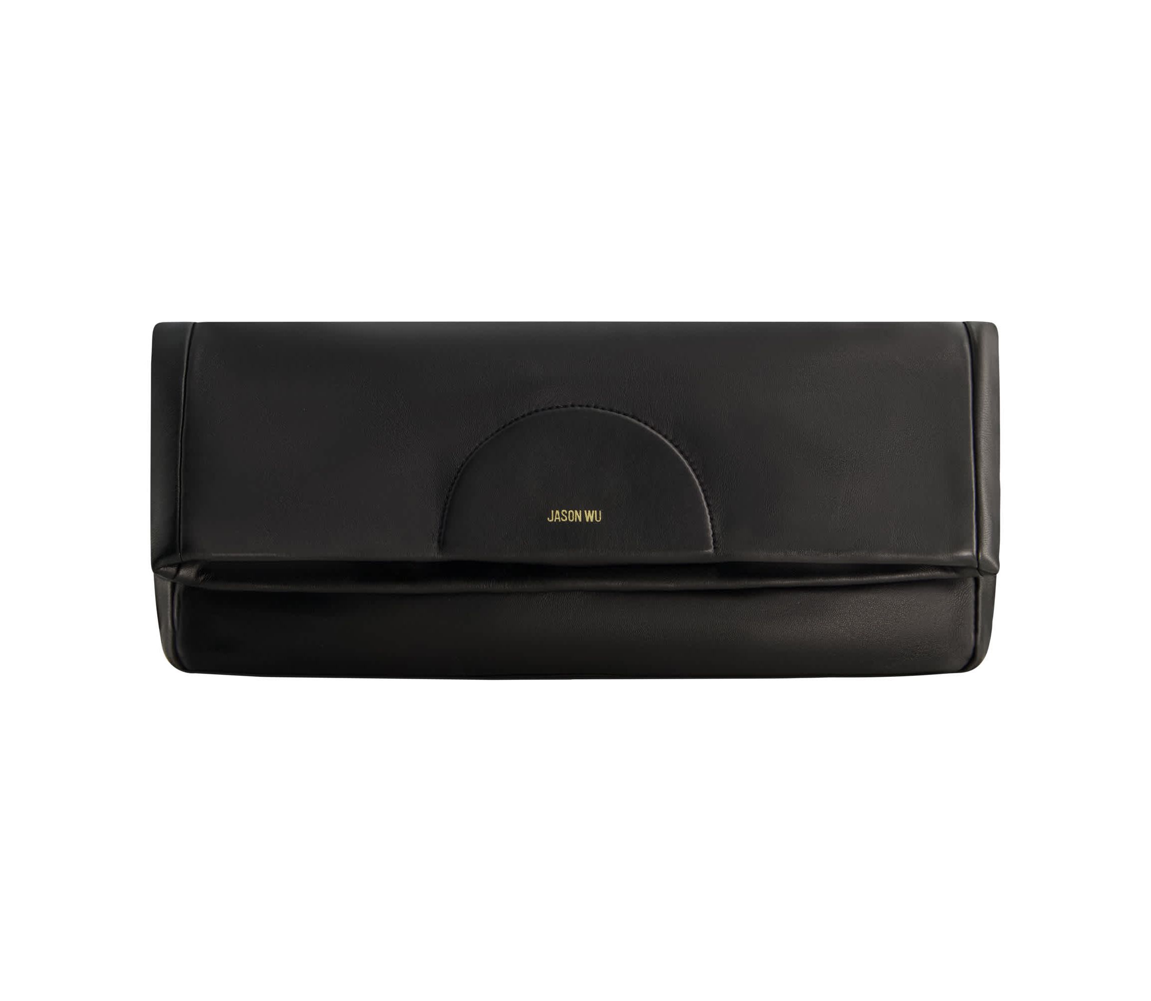 Jason Wu Elegant Fold-Over Clutch – Black