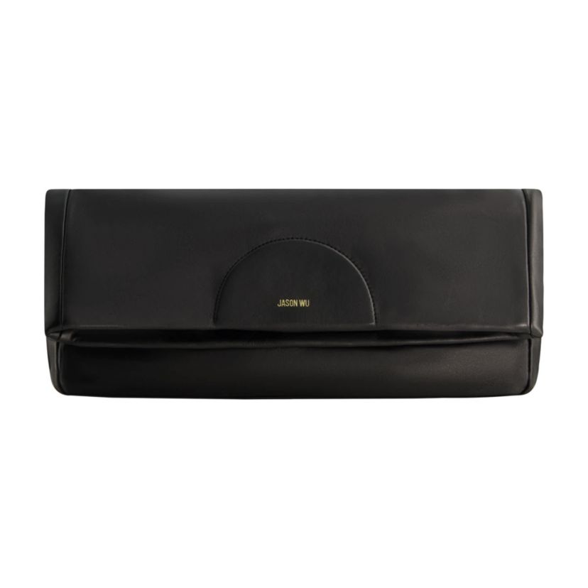 Jason Wu Elegant Fold-Over Clutch – Black