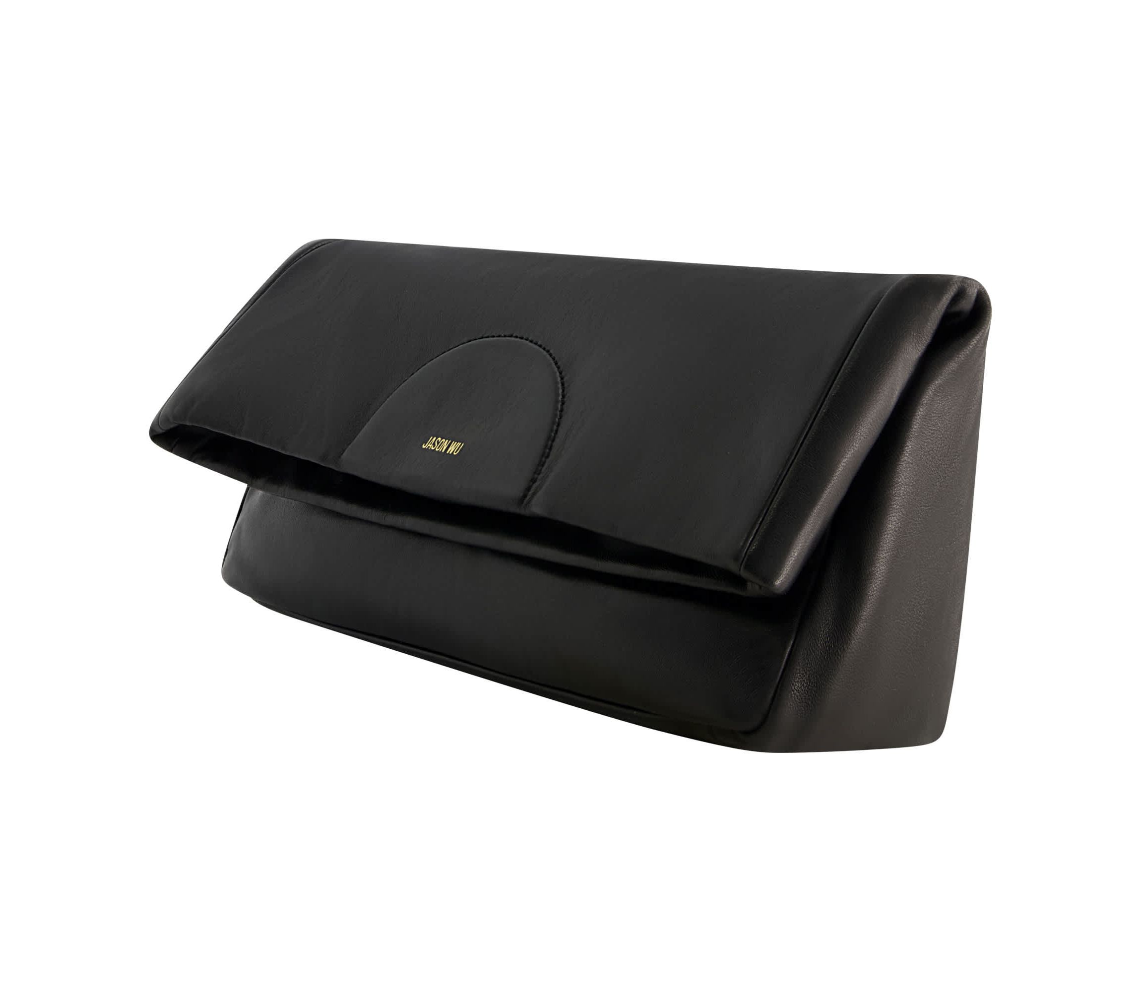 Jason Wu Elegant Fold-Over Clutch – Black