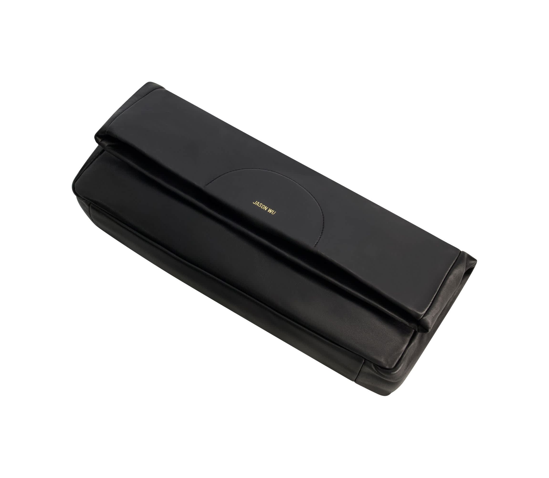 Jason Wu Elegant Fold-Over Clutch – Black