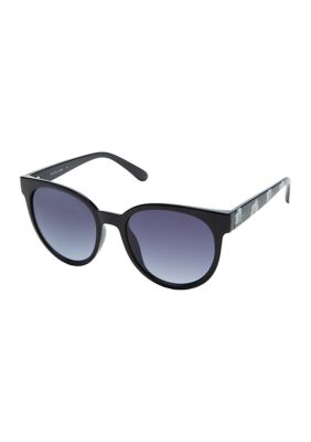 Draper James Women's Round Frame Sunglasses, Black
