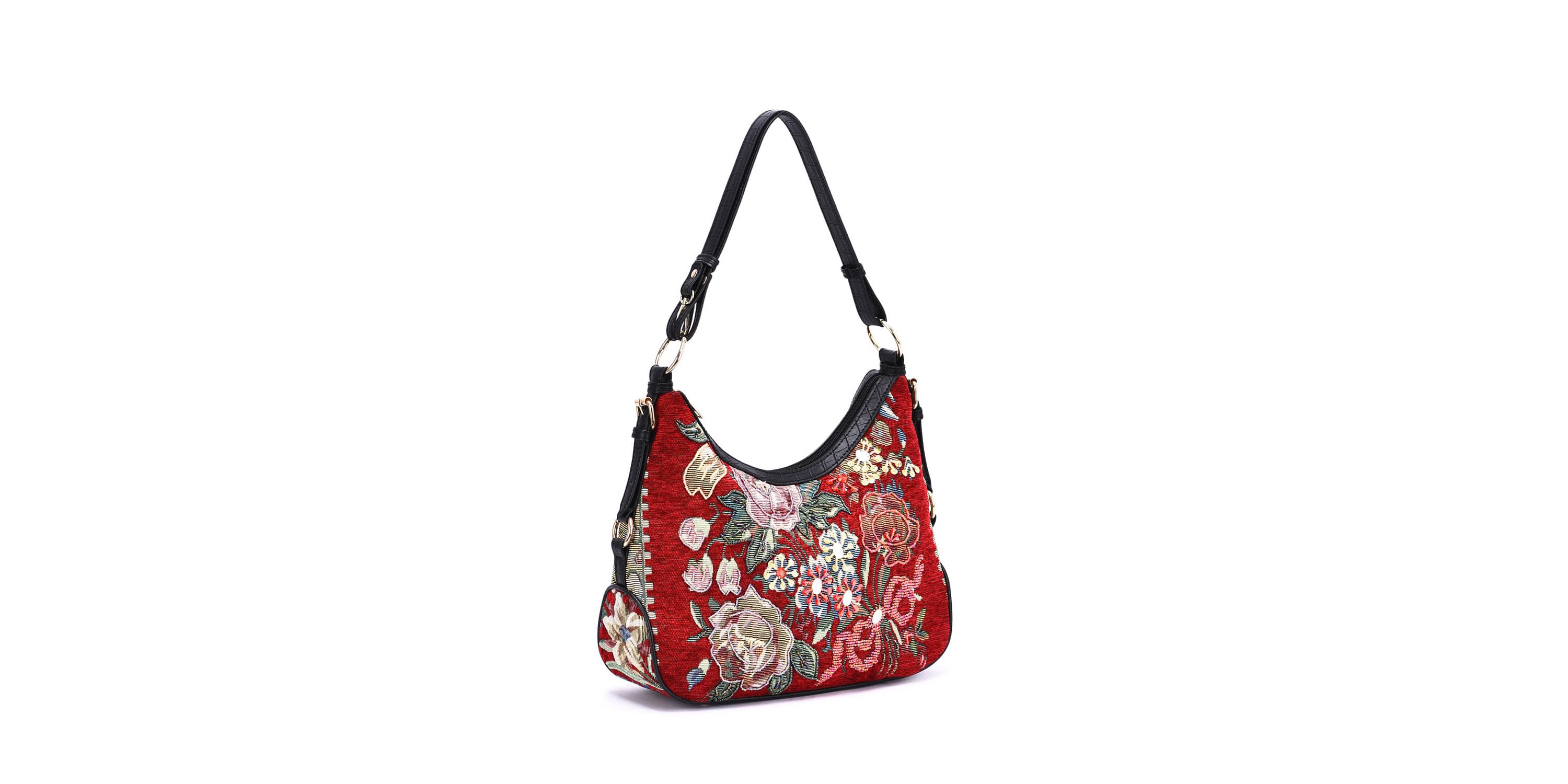 Flower Shop Beaded Hobo Bag