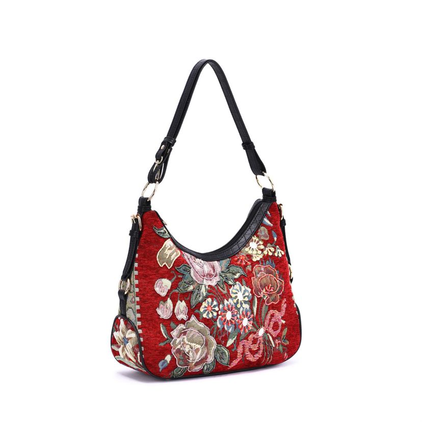 Flower Shop Beaded Hobo Bag