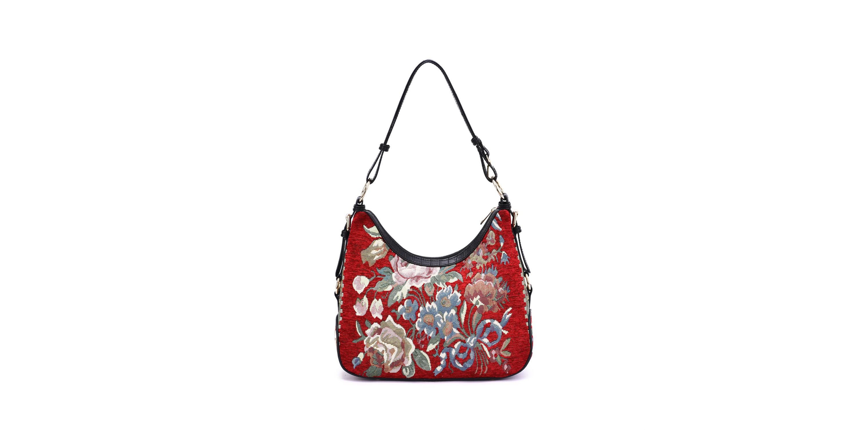 Flower Shop Beaded Hobo Bag