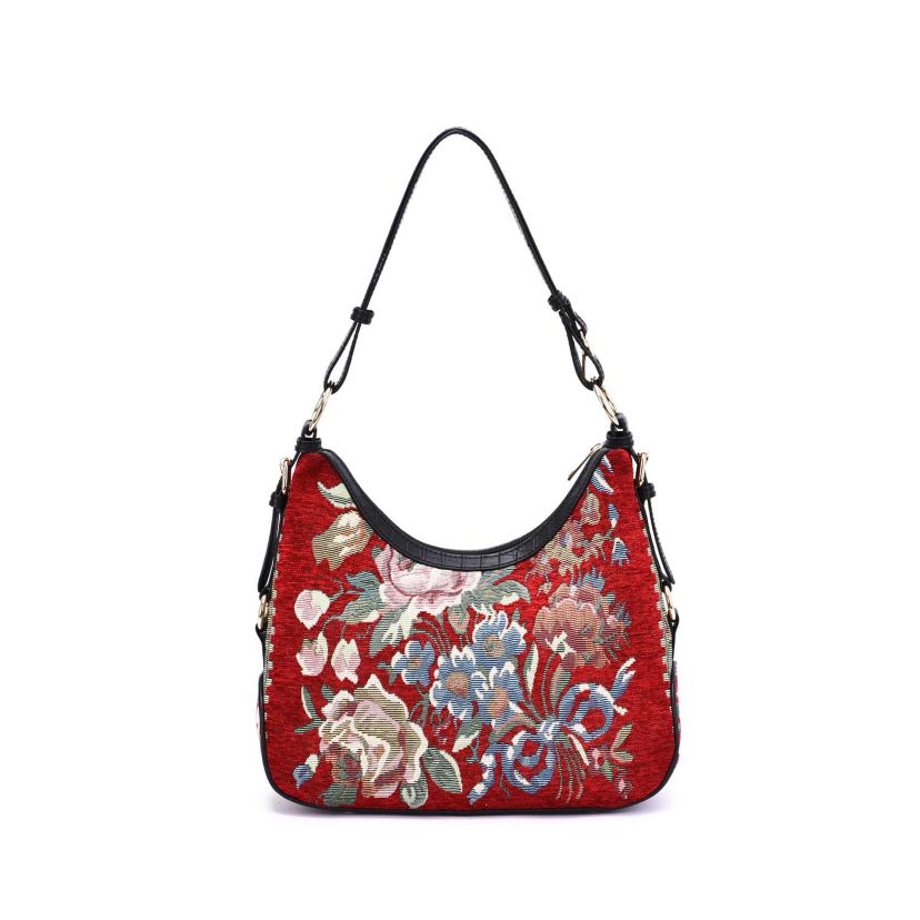 Flower Shop Beaded Hobo Bag