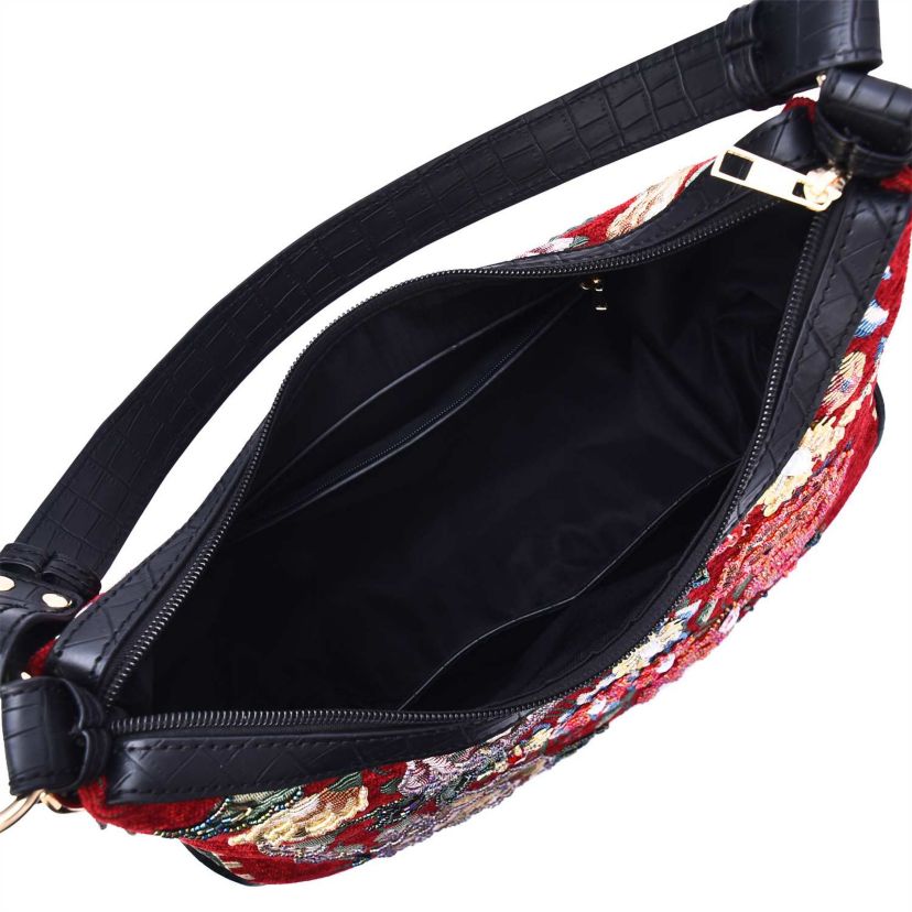 Flower Shop Beaded Hobo Bag