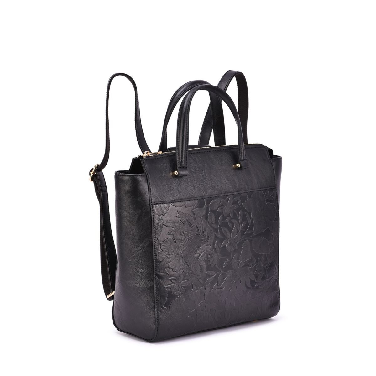 Shia Embossed Floral Convertible Backpack - Shoulder Bag
