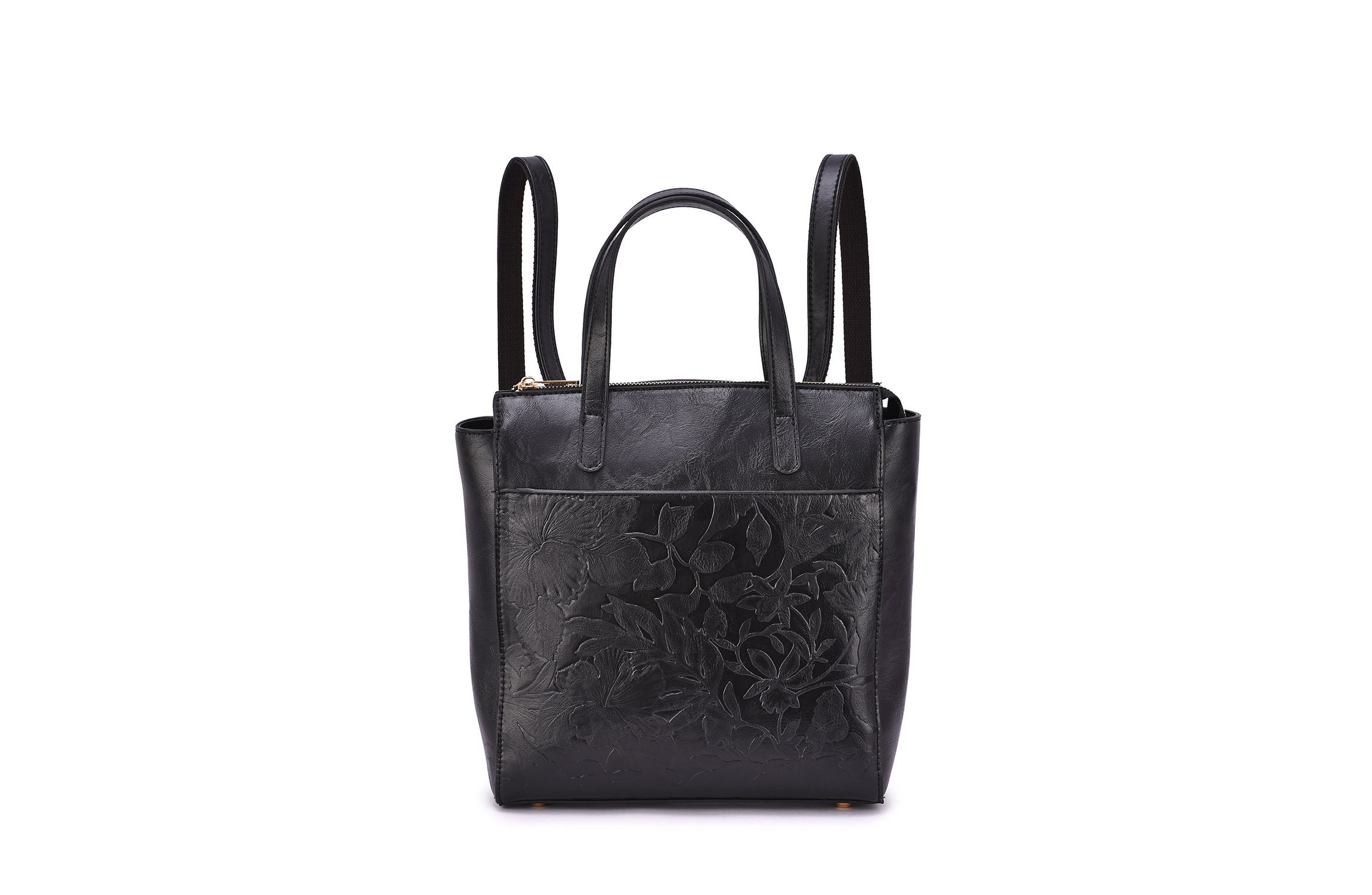 Shia Embossed Floral Convertible Backpack - Shoulder Bag