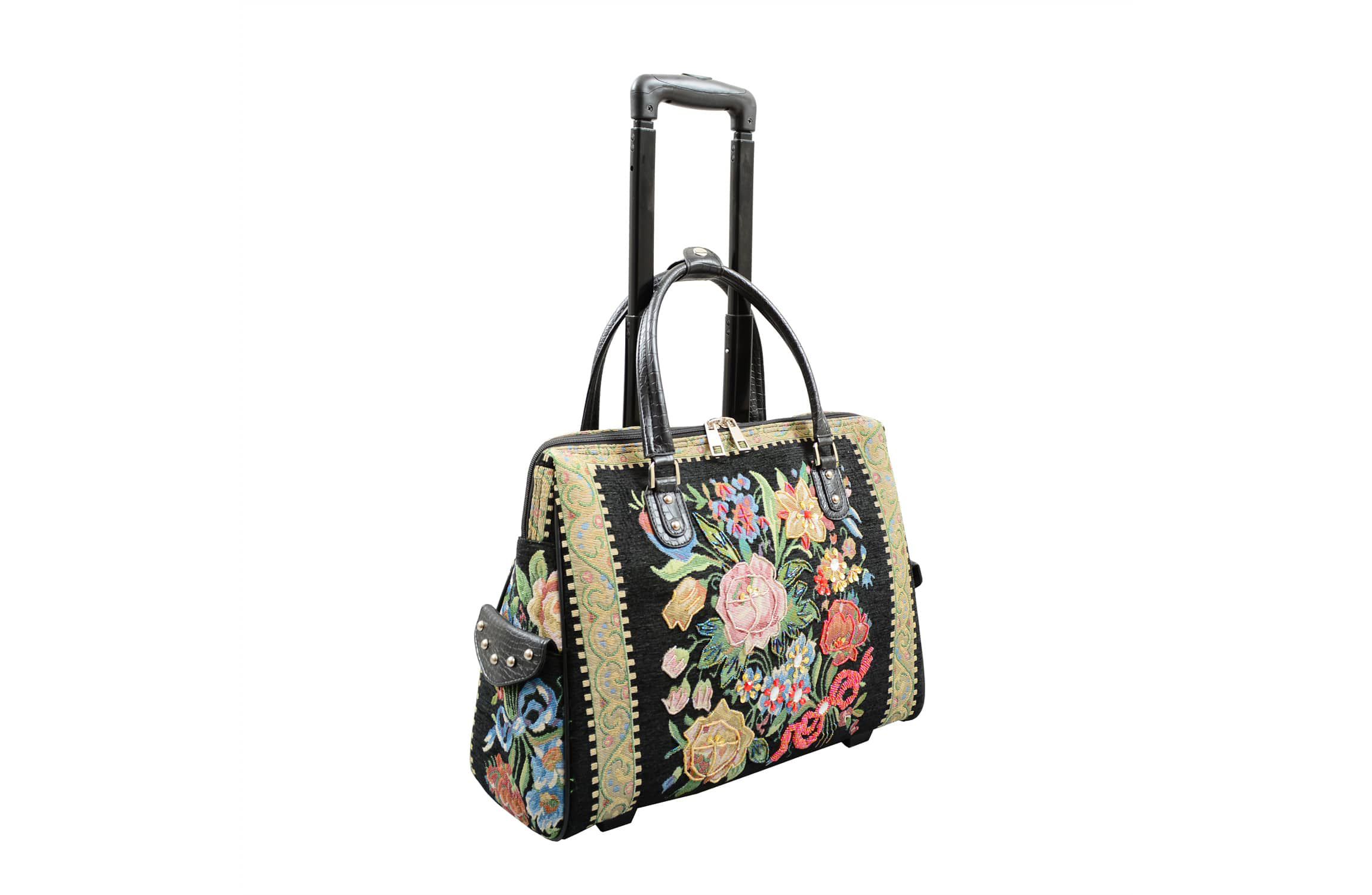 Flower Shop Vintage Tapestry Rolling Tote