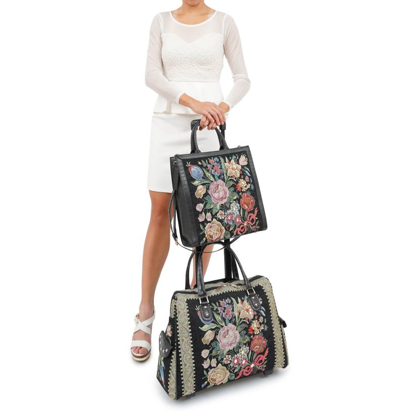 Flower Shop Vintage Tapestry Rolling Tote