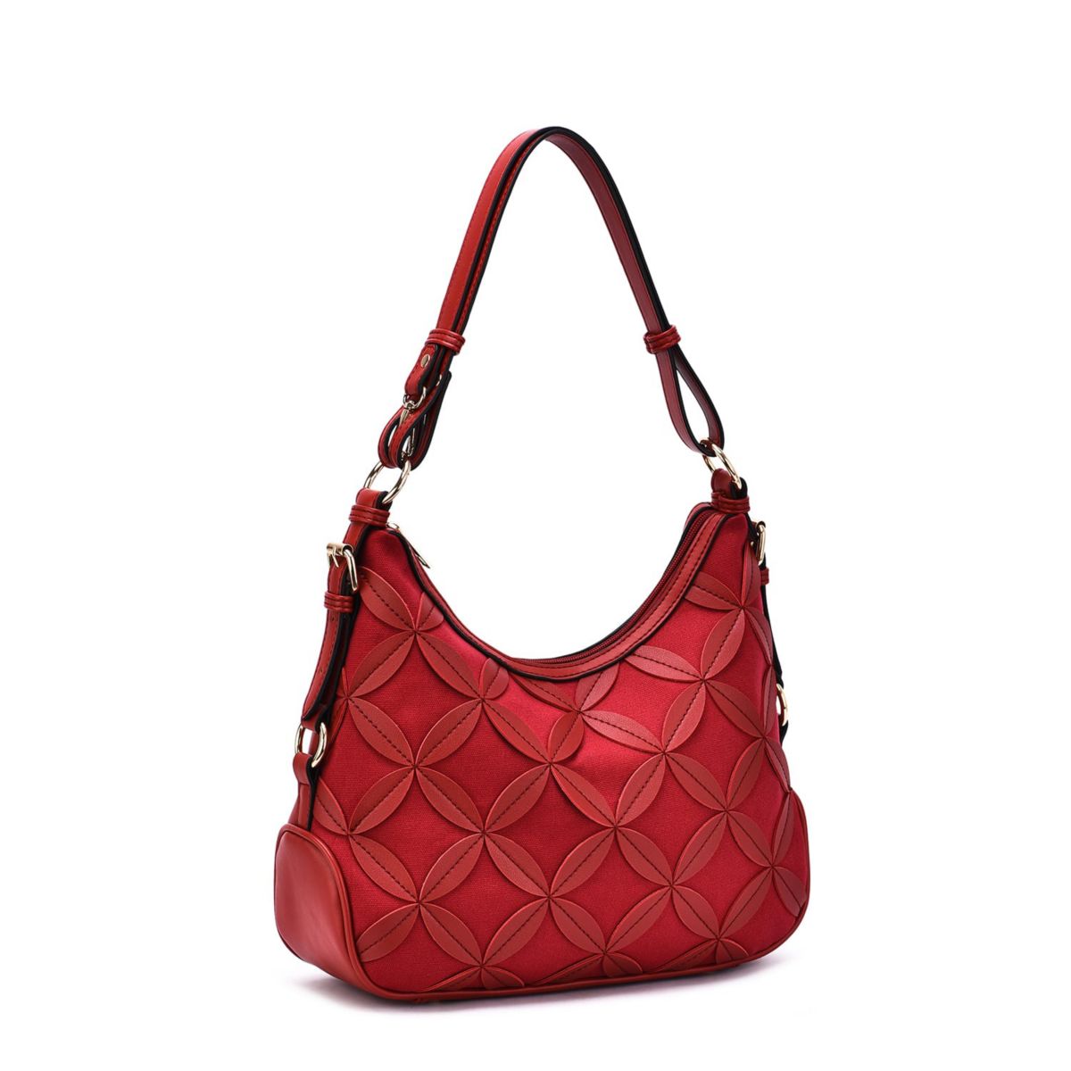 Iga Leaf Pattern Hobo with Convertible Strap