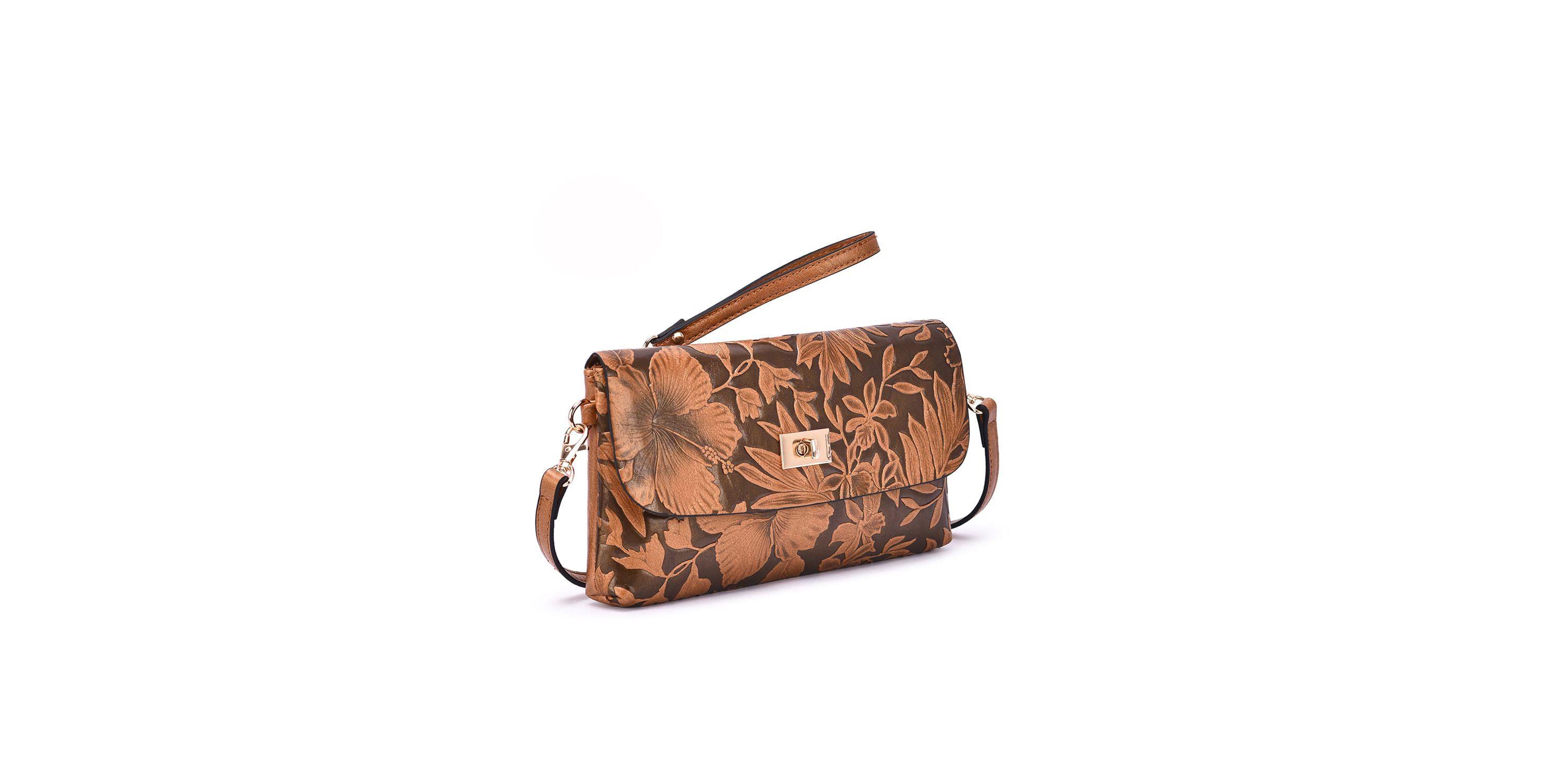 Sarita Floral Embossed Crossbody/Clutch