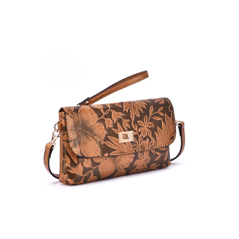 Sarita Floral Embossed Crossbody/Clutch
