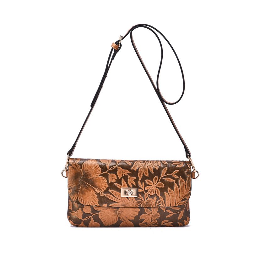 Sarita Floral Embossed Crossbody/Clutch