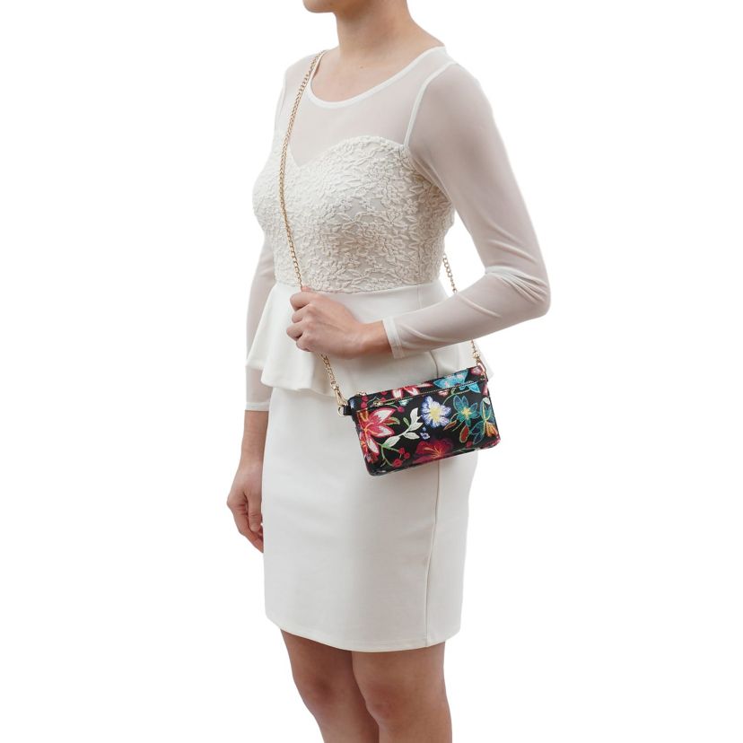 Primerose Floral Crossbody Clutch
