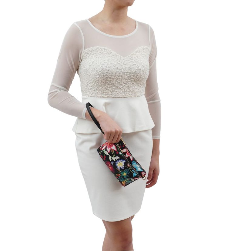 Primerose Floral Crossbody Clutch