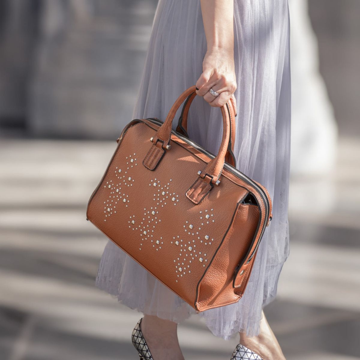 Monroe Studded Satchel